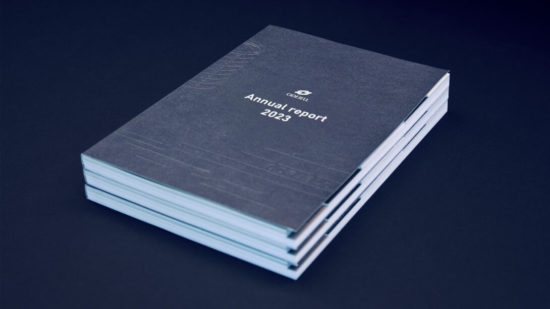 Designbyra bergen odfjell arsrapport trykksak